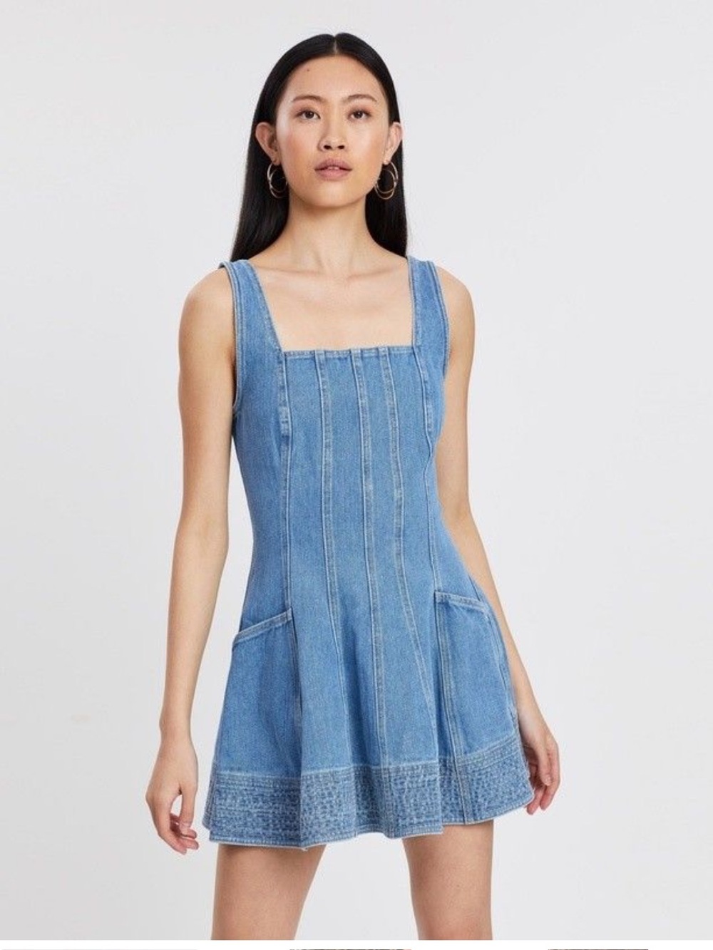 C/MEO Collective Light Blue Denim Mini Dress